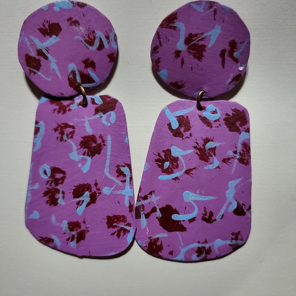 Vintage paper earrings